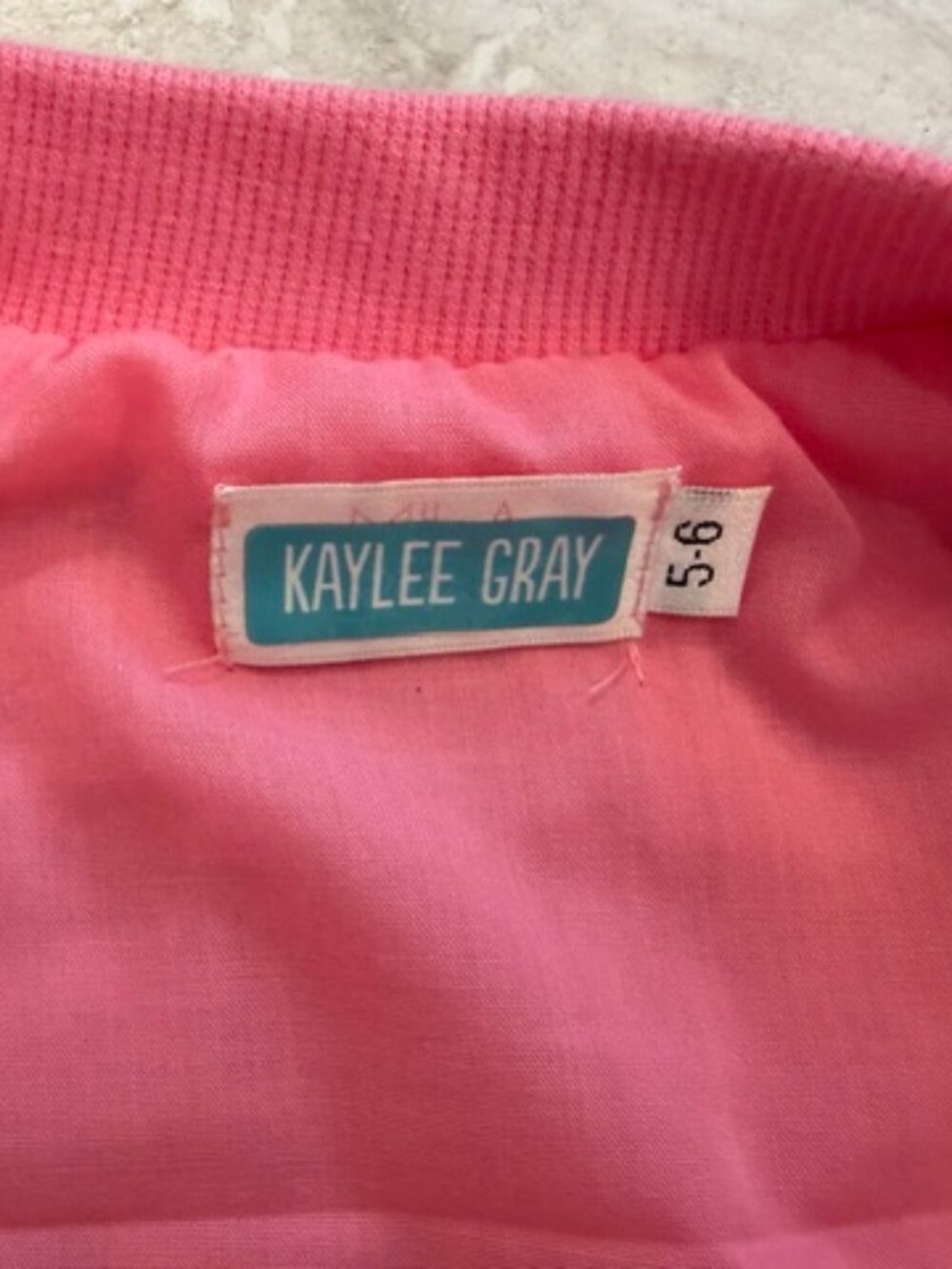 Kaylee Gray Iridescent Pink Sequin Bomber Jacket Girls Size 5-6 Barbie Glam - Picture 5 of 8